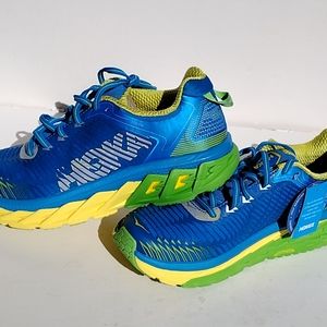 Hoka Arahi 1 mens 8.5/ womens 10  Blue Aster/Blazing Yellow running shoes